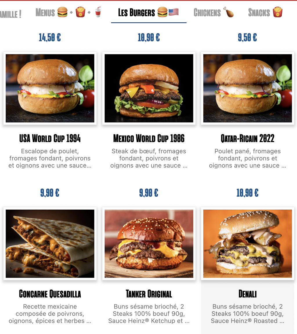 Menu U's Canteen - Paris 14-2